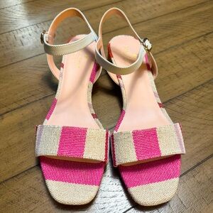 Kate Spade Class Sandal Pink Beige White